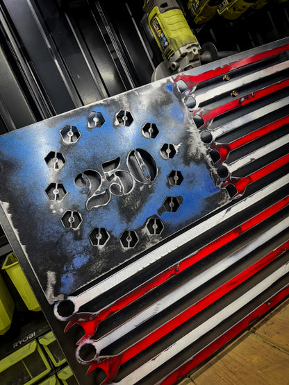 America 250 Garage Metal Flag