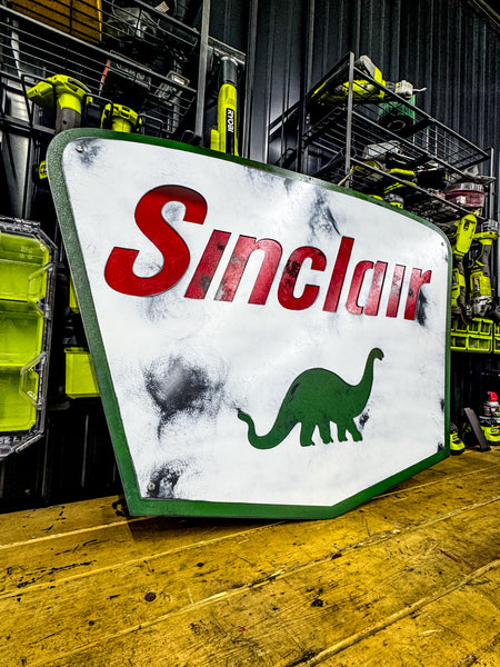 Vintage Sinclair Station Sign - Classic Gas Station Metal Wall Art