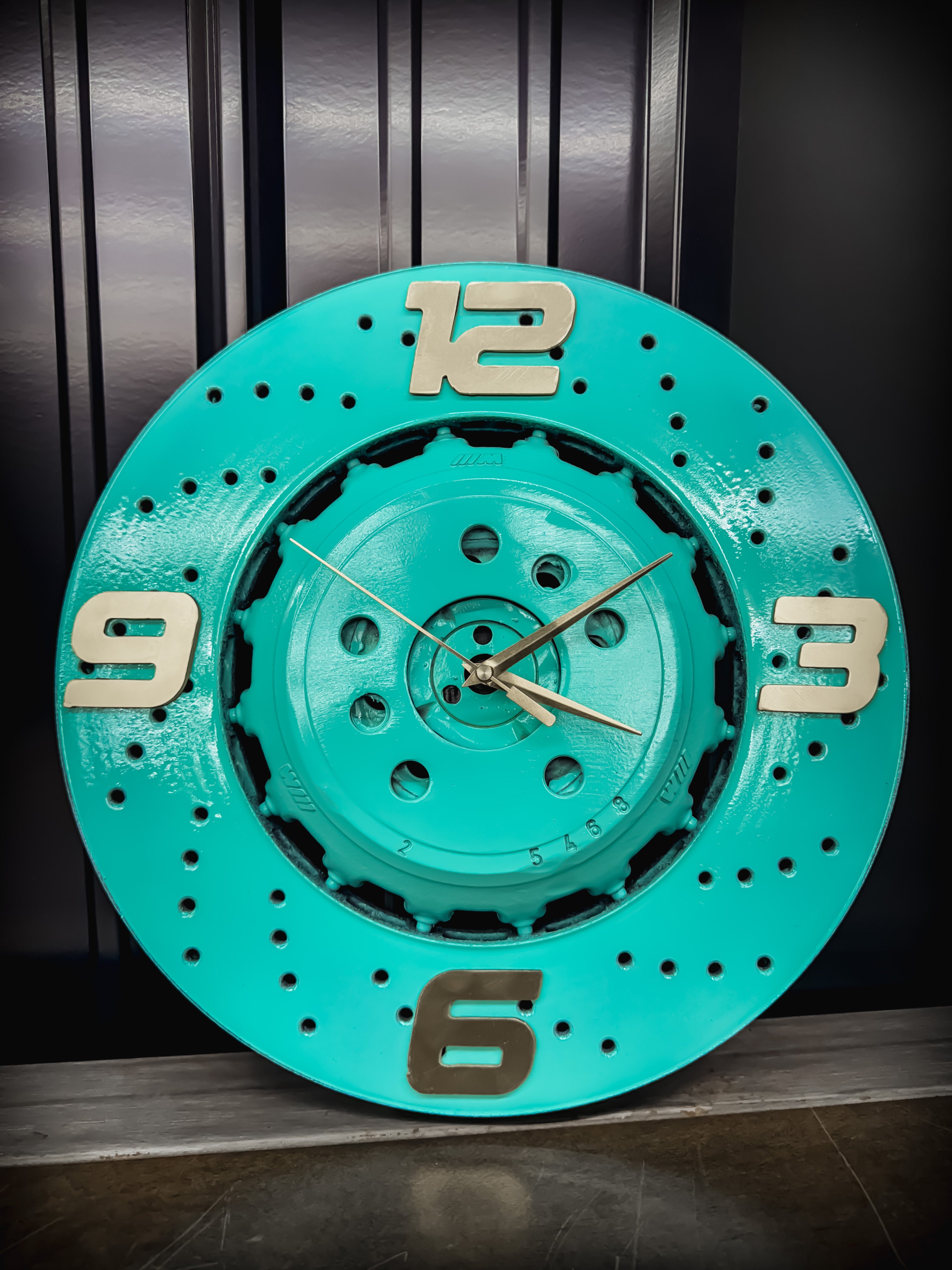 Tiffany Rotor Clock - Automotive Metal Wall Clock | Ironwood Garage