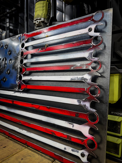 America 250 Garage Metal Flag