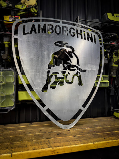 Lamborghini Metal Sign – CNC Cut Steel Garage Wall Art