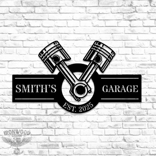 Piston Garage Sign