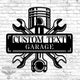 Piston & Wrench Garage Sign